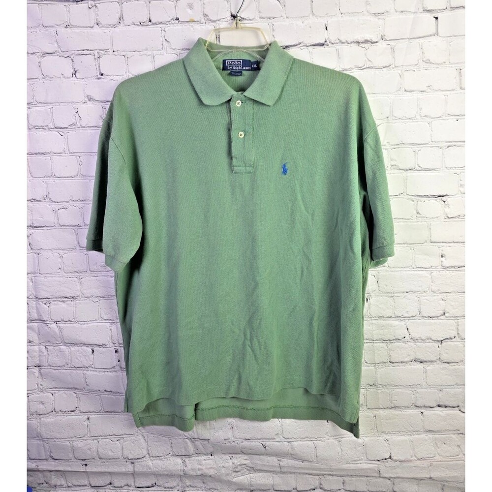 Vtg Polo Ralph Lauren Men’s Large Polo Shirt Green Black Pony Logo 90s Y2K